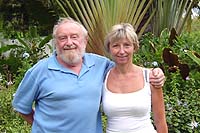 Owners, Cath and Ian,  Andromeda, botanical gardens, Barbados