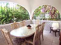Dining al fresco at Mangoes Self-catering Villa on the West Coast of Barbados in the Caribbean