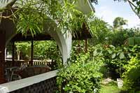 Veranda & Garden at Mangoes Self-catering Villa on the West Coast of Barbados in the Caribbean